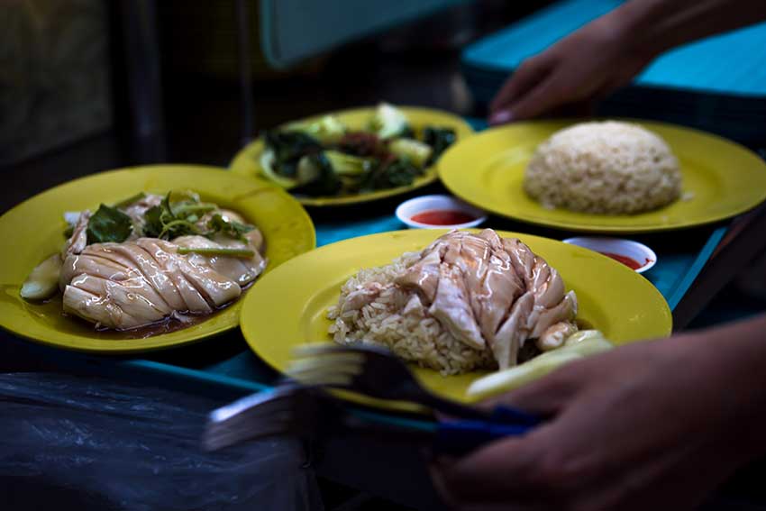 A typical Hawker center meal