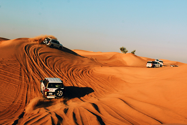 dune bashing in the Dubai desert